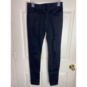 Black Distressed Skinny Jeans